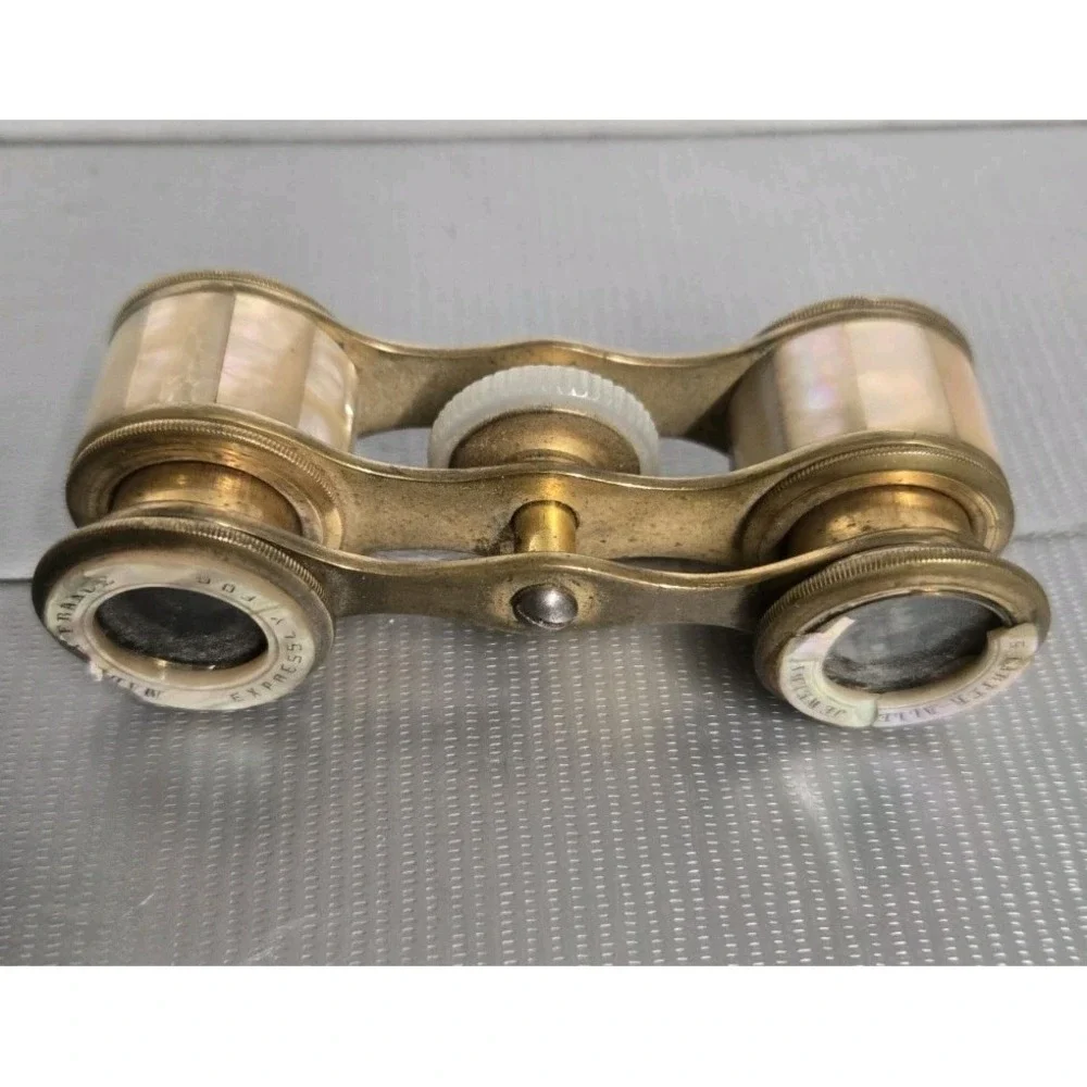 Opera Glasses  Binoculars Theater Brass Mother of Pearl Antique Vintage